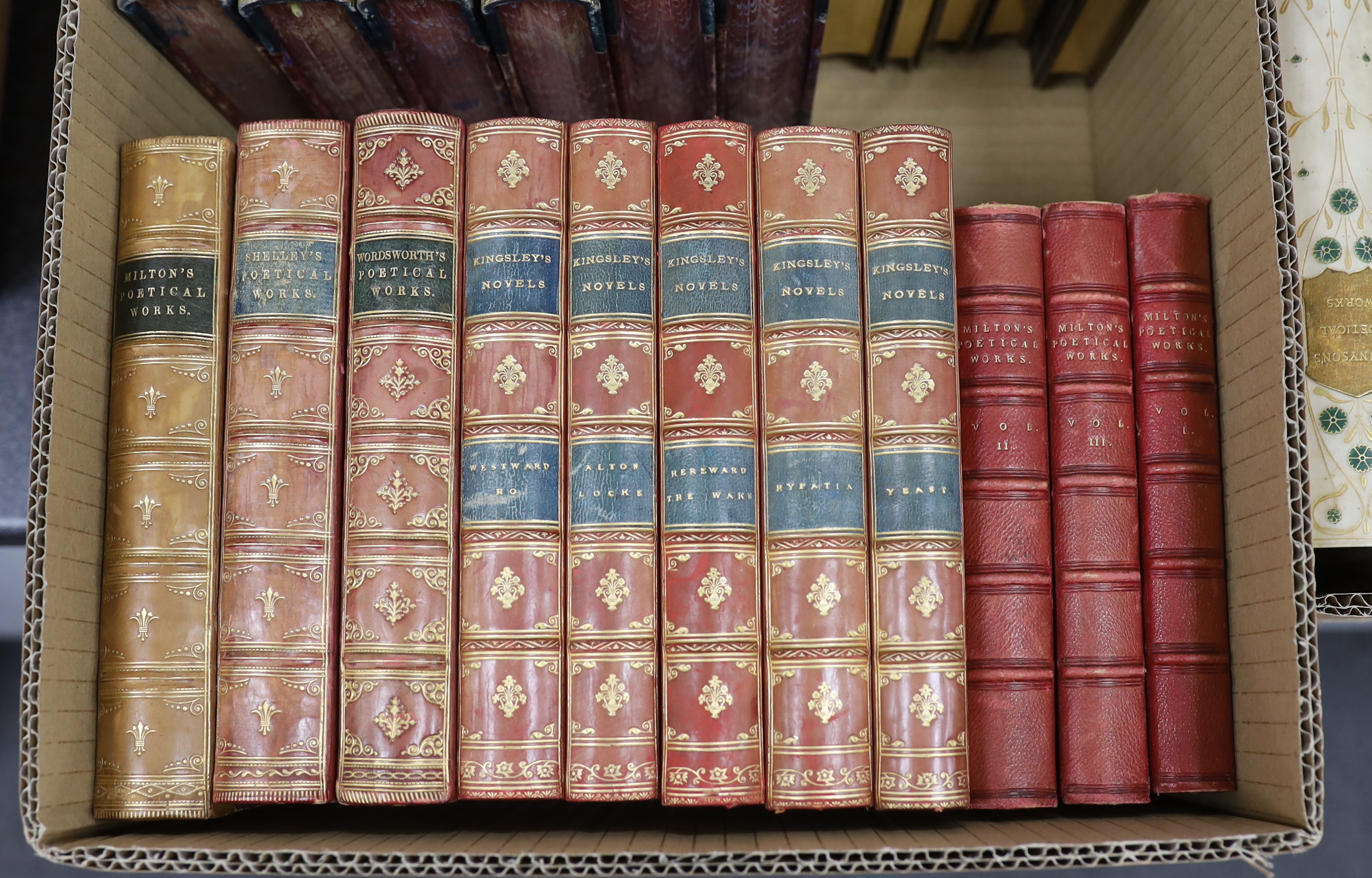 Literary Bindings - mostly contemp. half calf; later 19th cent. (35)